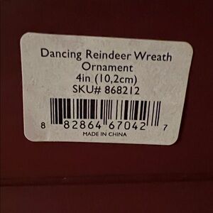 Lenox Dancing Reindeer Wreath Ornament (2017)